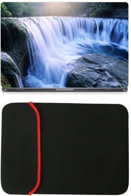 

Skin Yard Water Falls Arch Stones Laptop Skin/Decal with Reversible Laptop Sleeve - 14.1 Inch Combo Set