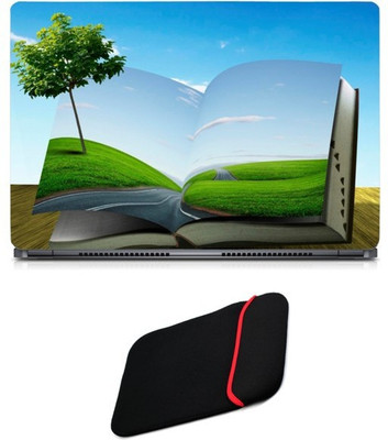 

Skin Yard Nature Plant Book Laptop Skin/Decal with Reversible Laptop Sleeve - 15.6 Inch Combo Set
