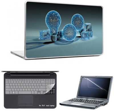

Skin Yard Light Bulb Ice Abstract Laptop Skins with Laptop Screen Guard & Laptop Keyguard -15.6 Inch Combo Set