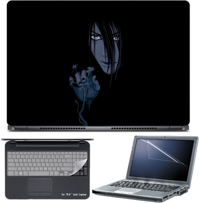 

Skin Yard Anime Girl Dark Potrait Laptop Skin with Screen Protector & Keyboard Skin -15.6 Inch Combo Set