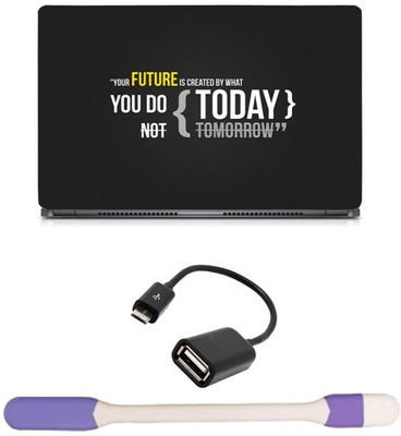 

Skin Yard You Do Today Quotes Sparkle Laptop Skin -14.1 Inch with USB LED Light & OTG Cable (Assorted) Combo Set