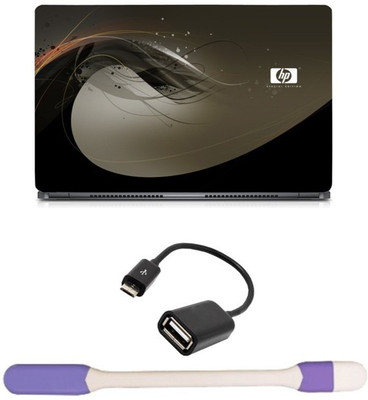 

Skin Yard Hp Background Laptop Skin with USB LED Light & OTG Cable - 15.6 Inch Combo Set
