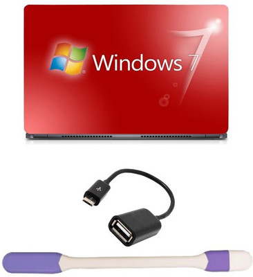 

Skin Yard Windows 7 Red Laptop Skin with USB LED Light & OTG Cable - 15.6 Inch Combo Set