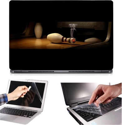 

Skin Yard 3in1 Combo- Bottles Smoke Laptop Skin with Screen Protector & Keyguard -15.6 Inch Combo Set