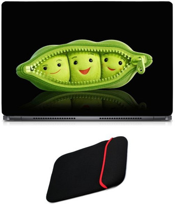

Skin Yard Anime Cute Baby Peas Sparkle Laptop Skin/Decal with Reversible Laptop Sleeve - 14.1 Inch Combo Set