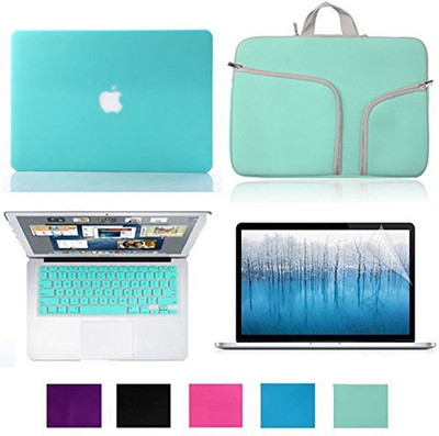 

LUKE Macbook Air 13" 13.3 Inch Hard Plastic Case with Keyboard Cover+ LCD HD Screen Protector +Anti-dust Plug+ Touchpad Protector + Sleeve Pouch+ Handle Sleeve Bag (A1369 and A1466) Combo Set