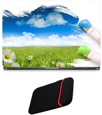 

Skin Yard Nature Paint Laptop Skin/Decal with Reversible Laptop Sleeve - 15.6 Inch Combo Set