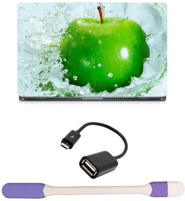 

Skin Yard Green Apple in Water Sparkle Laptop Skin with USB LED Light & OTG Cable - 15.6 Inch Combo Set