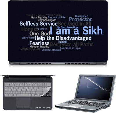 

Skin Yard 3in1 Combo- I am Sikh Laptop Skin with Screen Protector & Keyguard -15.6 Inch Combo Set