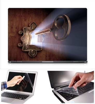 

Skin Yard Key Lock Rays of Light Laptop Skin Decal with Keyguard & Screen Protector -15.6 Inch Combo Set