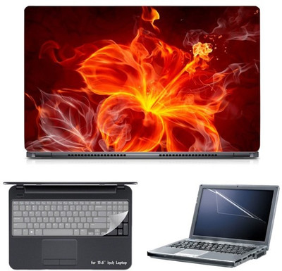 

Skin Yard Fire Flower Petals Laptop Skin with Screen Protector & Keyguard -15.6 Inch Combo Set