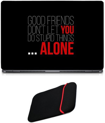

Skin Yard Good Friends Don't Alone Sparkle Laptop Skin/Decal with Reversible Laptop Sleeve - 15.6 Inch Combo Set