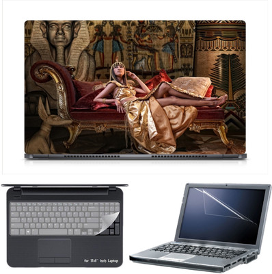 

Skin Yard Cleopatra Laptop Skin Decal with Keyguard & Screen Protector -15.6 Inch Combo Set