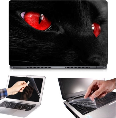 

Skin Yard 3in1 Combo- Red Eye Cat Laptop Skin with Screen Protector & Keyguard -15.6 Inch Combo Set