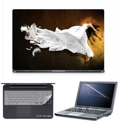 

Skin Yard Sparkle Creative Transformation -Feather To Girl Laptop Skin with Screen Protector & Keyboard Skin -15.6 Inch Combo Set