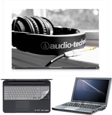 

Skin Yard Sparkle Audio Technica Headphone Laptop Skin with Screen Protector & Keyboard Skin -15.6 Inch Combo Set