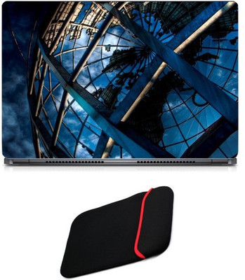 

Skin Yard Destroyed Sphere Laptop Skin/Decal with Reversible Laptop Sleeve - 14.1 Inch Combo Set