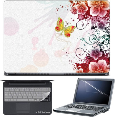 

Skin Yard Butterfly & Flowers Abstract Colour Laptop Skin with Screen Protector & Keyboard Skin -15.6 Inch Combo Set