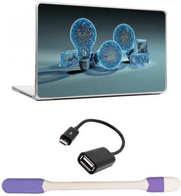 

Skin Yard Light Bulb Ice Abstract Laptop Skins with USB LED Light & OTG Cable - 15.6 Inch Combo Set