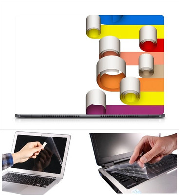 

Skin Yard Color Ribbon Strips Laptop Skin Decal with Keyguard & Screen Protector -15.6 Inch Combo Set