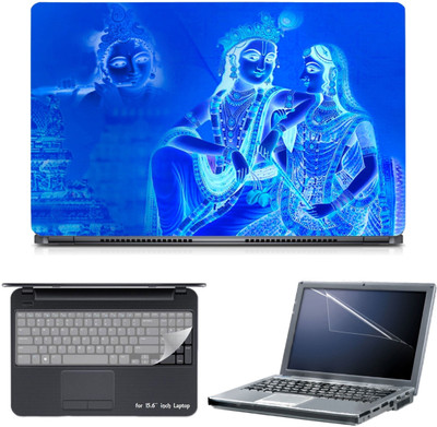 

Skin Yard 3in1 Combo- Radha Krishna Blue Laptop Skin with Screen Protector & Keyguard -15.6 Inch Combo Set