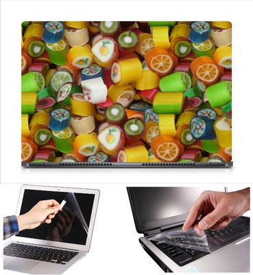 

Skin Yard Colour Candies Laptop Skin Decal with Keyguard & Screen Protector -15.6 Inch Combo Set