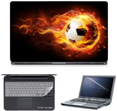 

Skin Yard Soccer Fire FootBall Laptop Skin with Screen Protector & Keyboard Skin -15.6 Inch Combo Set