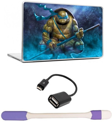 

Skin Yard Purple Ninja Turtle Laptop Skin -14.1 Inch with USB LED Light & OTG Cable (Assorted) Combo Set