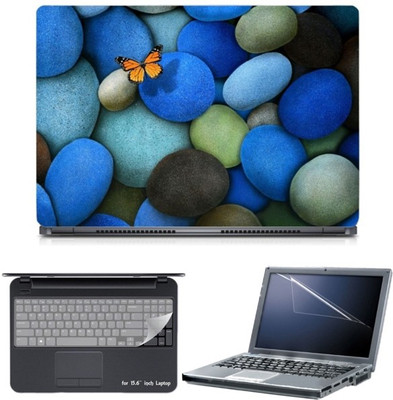 

Skin Yard Cute Orange Butterfly On Blue Stones Laptop Skin with Screen Protector & Keyboard Skin -15.6 Inch Combo Set