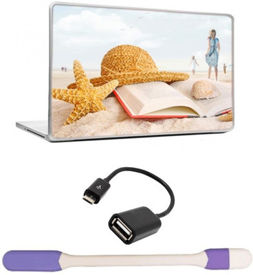 

Skin Yard Sea View Laptop Skin -14.1 Inch with USB LED Light & OTG Cable (Assorted) Combo Set