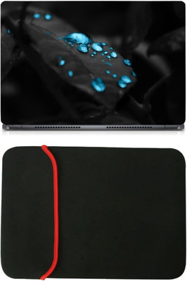 

Skin Yard Excellent Blue Water Drops Photography Laptop Skin/Decal with Reversible Laptop Sleeve - 15.6 Inch Combo Set