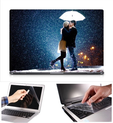 

Skin Yard Love Couple Snow Rain Laptop Skin Decal with Keyguard & Screen Protector -15.6 Inch Combo Set
