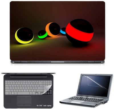 

Skin Yard 3D Colour Sphere Neon Lights Laptop Skin with Screen Protector & Keyguard -15.6 Inch Combo Set
