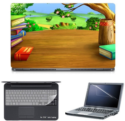 Skin Yard The Equalizer Cartoon Poster Laptop Skin with Screen Protector & Keyboard Skin -15.6 Inch Combo Set