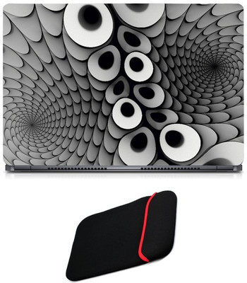 

Skin Yard Black Graphics Laptop Skin/Decal with Reversible Laptop Sleeve - 15.6 Inch Combo Set