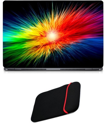 

Skin Yard Colourful Illusion Abstract Explosion Laptop Skin/Decal with Reversible Laptop Sleeve - 15.6 Inch Combo Set