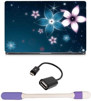 

Skin Yard Glowing Flower Laptop Skin with USB LED Light & OTG Cable - 15.6 Inch Combo Set