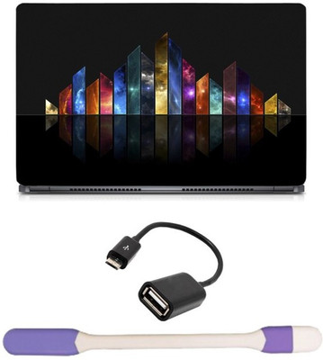 

Skin Yard Dirty Dubstep Music Laptop Skin -14.1 Inch with USB LED Light & OTG Cable (Assorted) Combo Set