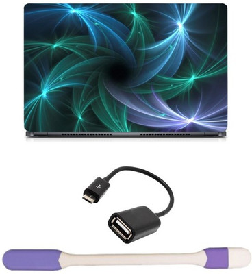 

Skin Yard Vaio Digital Picture Abstract Laptop Skin -14.1 Inch with USB LED Light & OTG Cable (Assorted) Combo Set