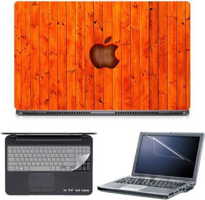 

Skin Yard 3in1 Combo- Wooden Apple Laptop Skin with Screen Protector & Keyguard -15.6 Inch Combo Set