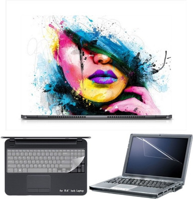 

Skin Yard Sparkle Beautiful Face Abstract Laptop Skin with Screen Protector & Keyboard Skin -15.6 Inch Combo Set