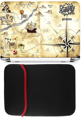 

FineArts Map Gah Laptop Skin with Reversible Laptop Sleeve Combo Set
