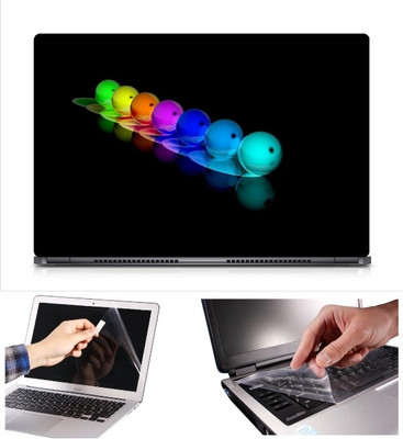 

Skin Yard Colorful Glowing Spheres Laptop Skin Decal with Keyguard & Screen Protector -15.6 Inch Combo Set