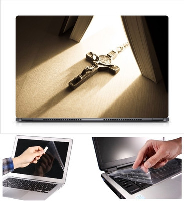 

Skin Yard Cross Jesus Pendant Laptop Skin Decal with Keyguard & Screen Protector -15.6 Inch Combo Set