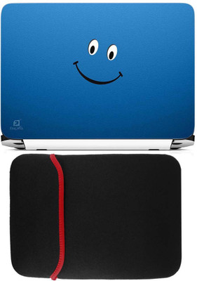 

FineArts Blue Smiley Laptop Skin with Reversible Laptop Sleeve Combo Set