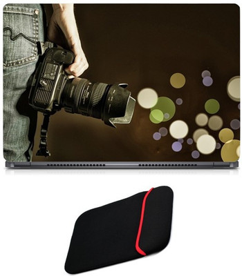 

Skin Yard Camera Laptop Skin/Decal with Reversible Laptop Sleeve - 15.6 Inch Combo Set