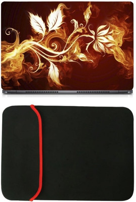 

Skin Yard Hot Floral Vector Laptop Skin/Decal with Reversible Laptop Sleeve - 15.6 Inch Combo Set