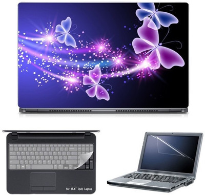 

Skin Yard Glowing Butterfly Abstract Laptop Skin with Screen Protector & Keyboard Skin -15.6 Inch Combo Set