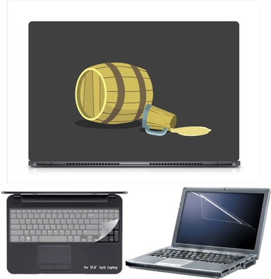 

Skin Yard Sparkle Beer Empty Drum Laptop Skin with Screen Protector & Keyboard Skin -15.6 Inch Combo Set