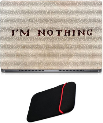 

Skin Yard I Am Nothing Word BackgroundSparkle Laptop Skin/Decal with Reversible Laptop Sleeve - 15.6 Inch Combo Set
